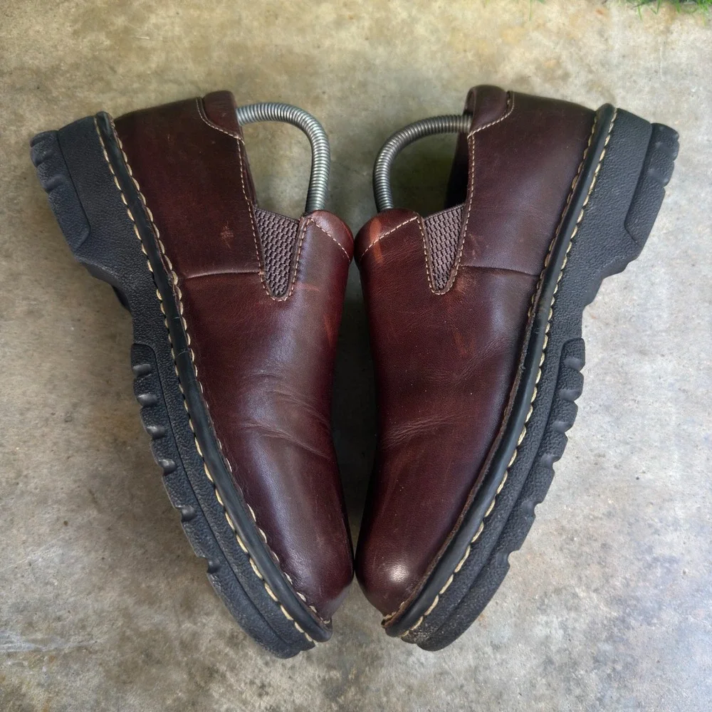 Vintage 90s Eastland Newport Brown Leather Slip On Loafers Workwear 8.5